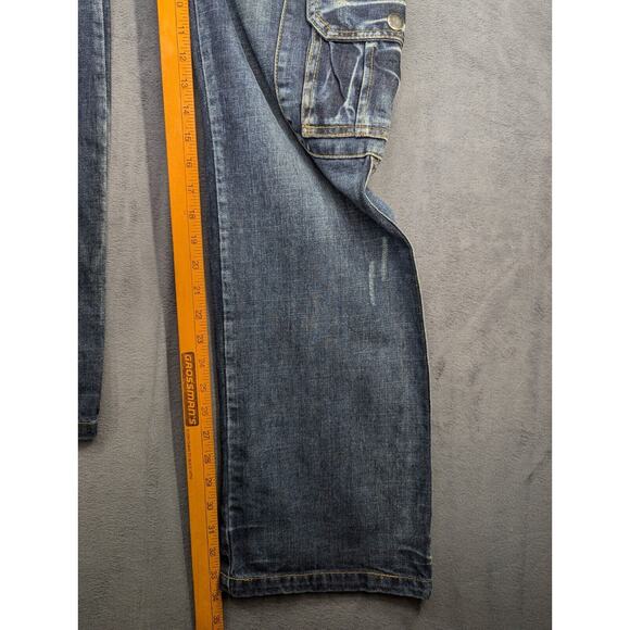 Jeansian Jeans Mens 38 Blue Multiples Pockets And Zipper Size 37x33 - Picture 6 of 12